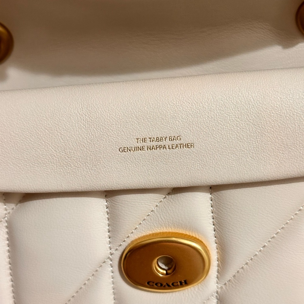 Coach Tabby 20 Cream Quilted Shoulder Bag - Picture 4 of 7